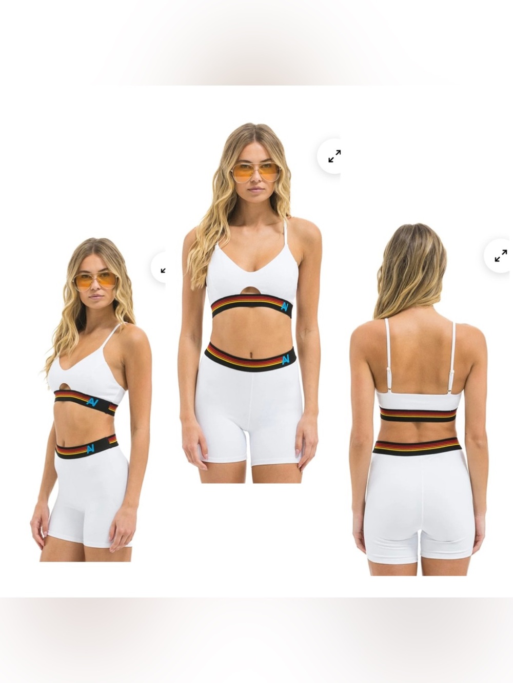 LOGO ELASTIC KEYHOLE BRA - WHITE